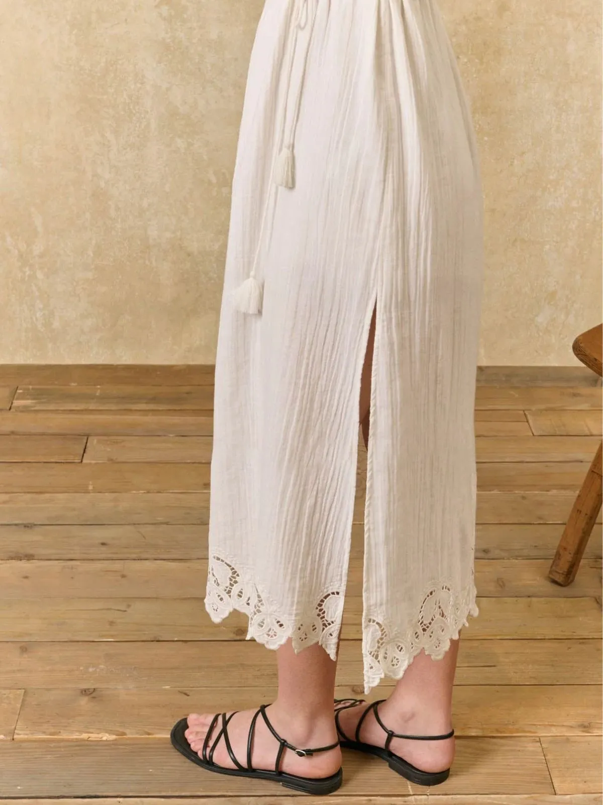 Madera Double Cotton Gauze Dress - Off White sold by iris product image thumbnail 5