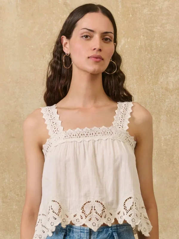 Paralio Double Cotton Gauze Camisole - Off  White made by Louise Misha