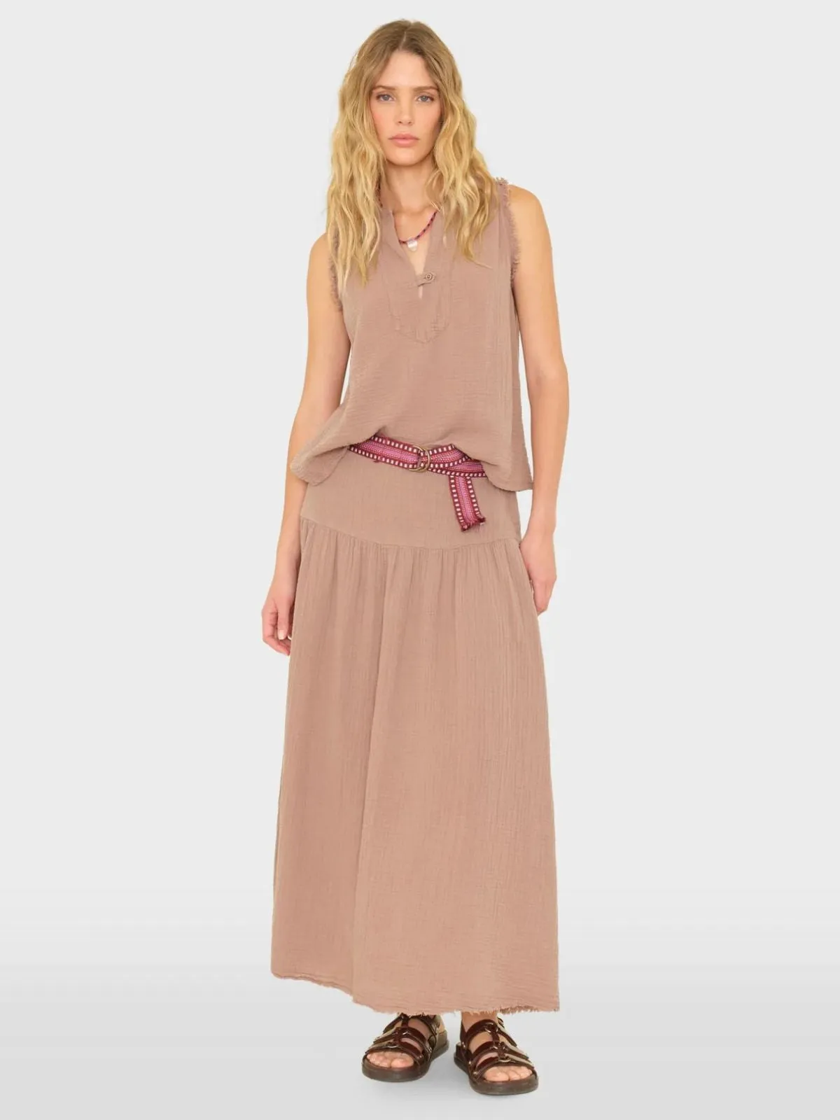 Evelyn gauze skirt - Ash Brown sold by iris