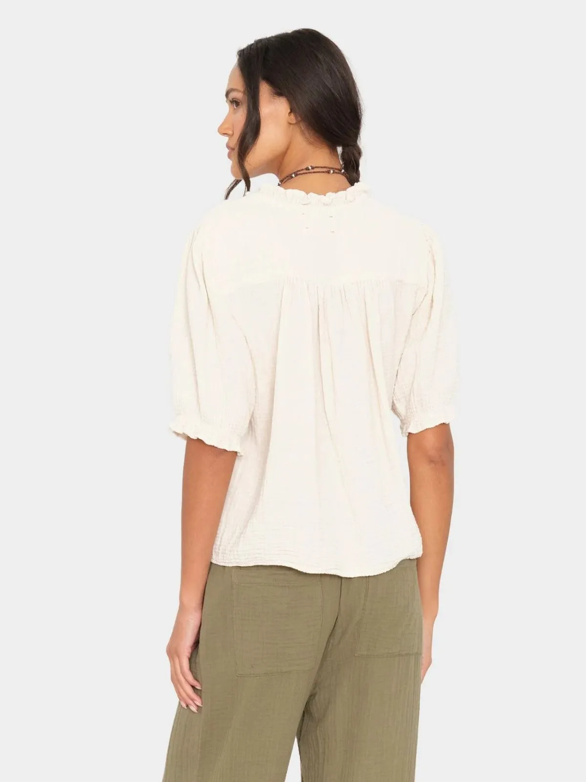 Jenna Gauze Shirt - Oyster sold by iris product image thumbnail 3