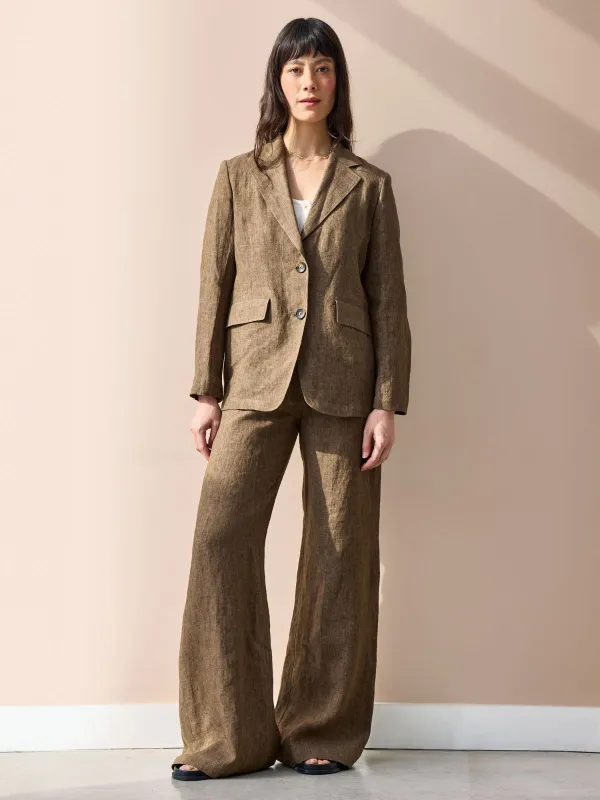 Piedro Linen Trousers - Camel made by Diega