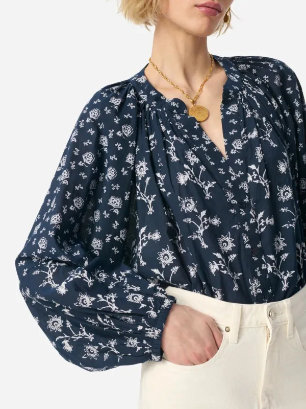 Gedeon Print Blouse - Navy & White made by Vanessa Bruno