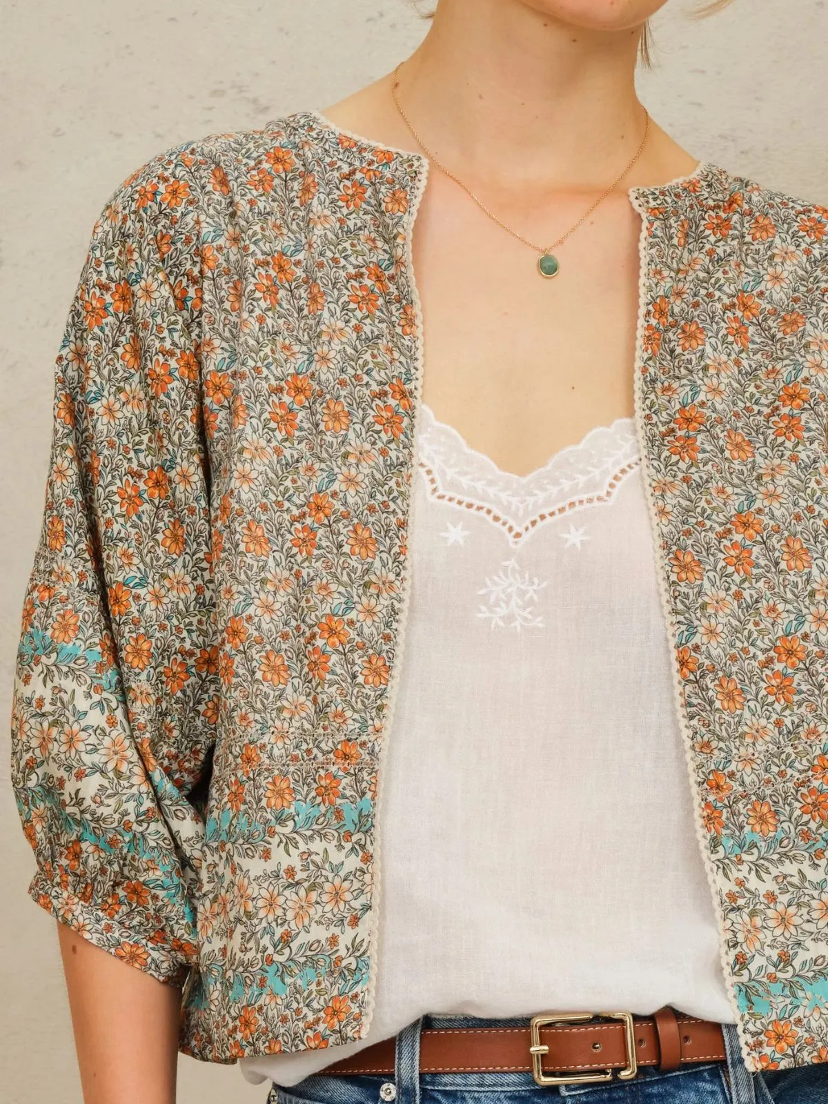 Jaci Print Jacket - Green sold by iris product image thumbnail 4