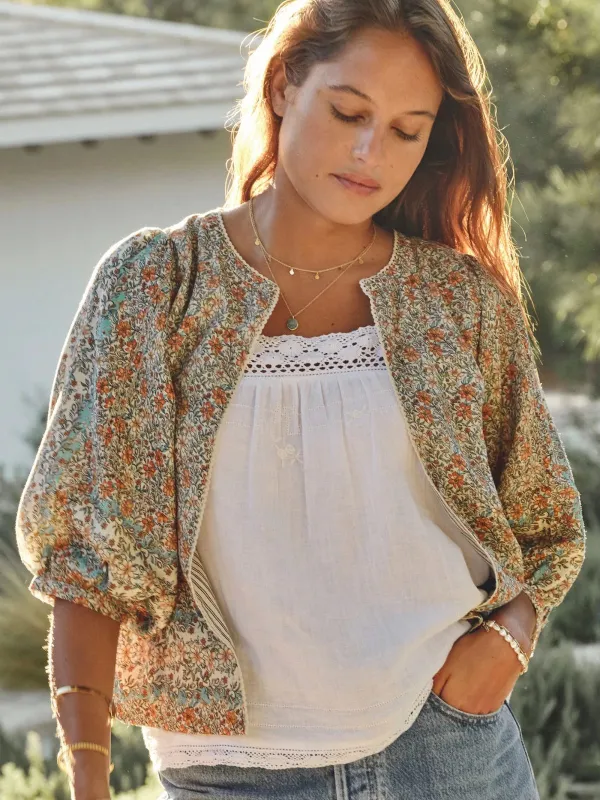 Jaci Print Jacket - Green made by M.A.B.E.
