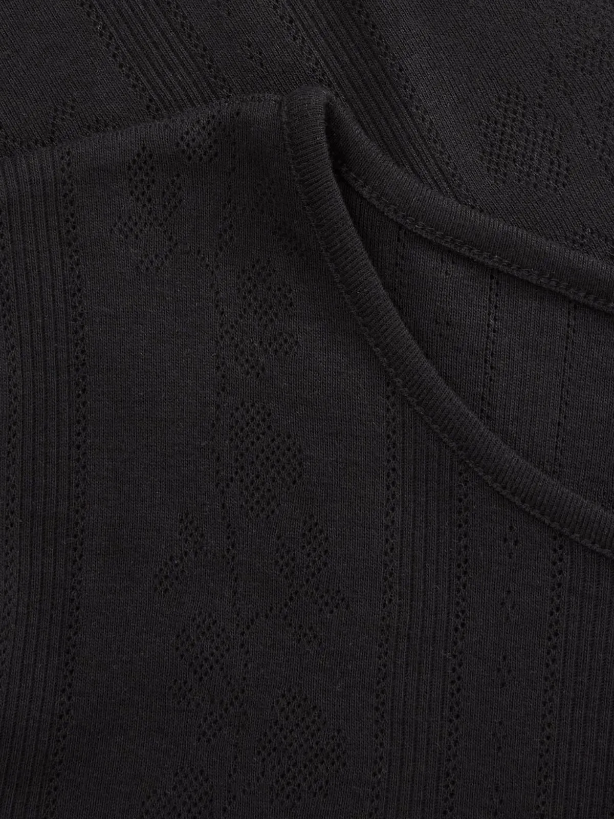 Anna Pointelle T- Shirt - Black sold by iris product image thumbnail 5