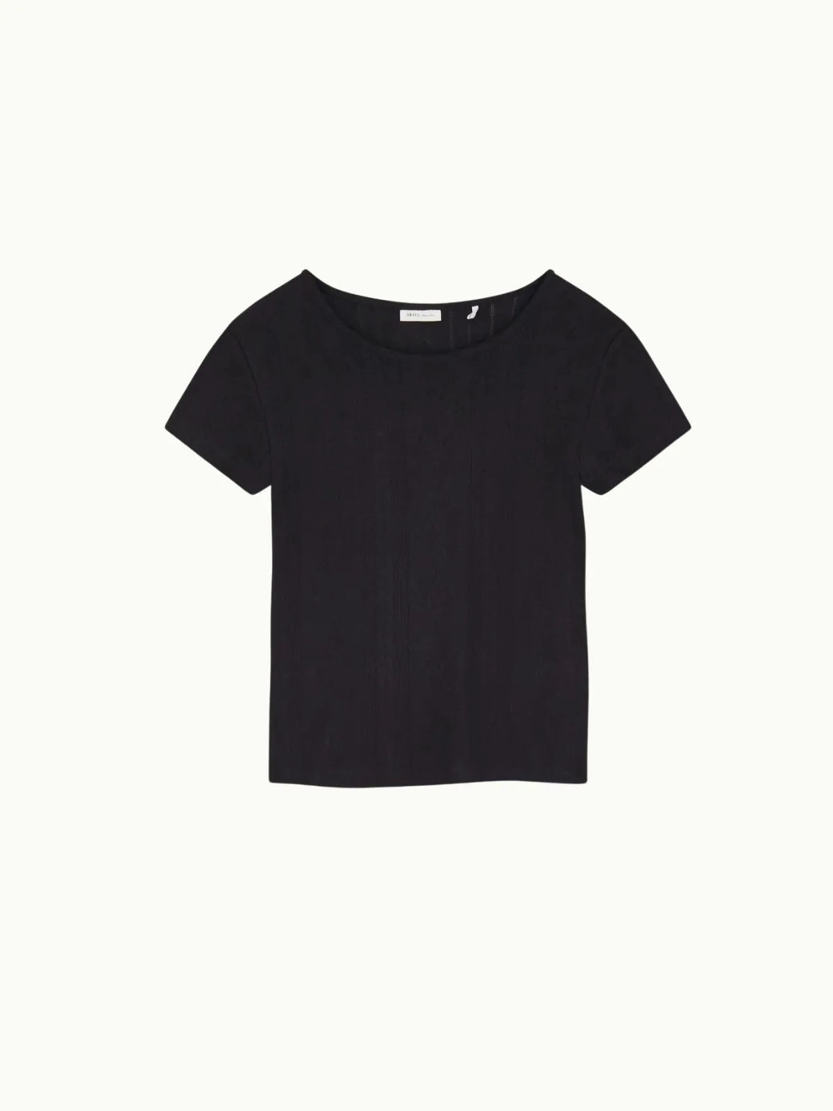 Anna Pointelle T- Shirt - Black sold by iris product image thumbnail 2