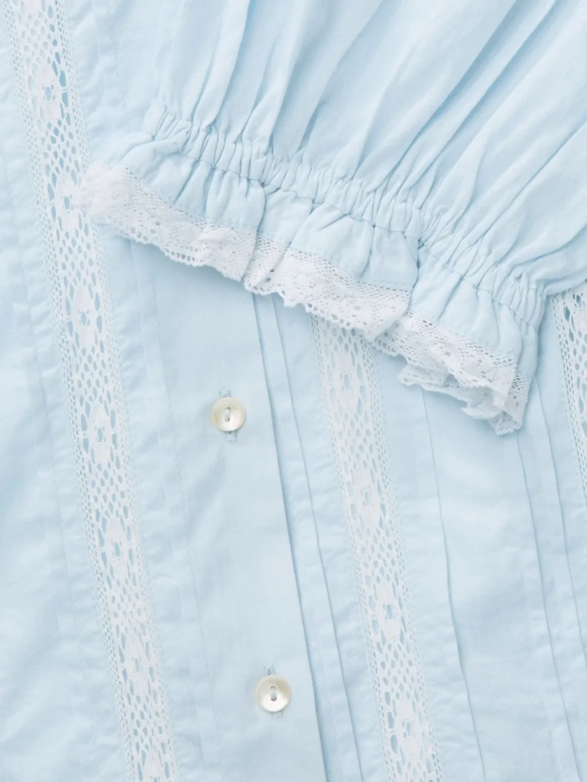 Magnolia Lace Insert Blouse - Light Blue sold by iris product image thumbnail 3