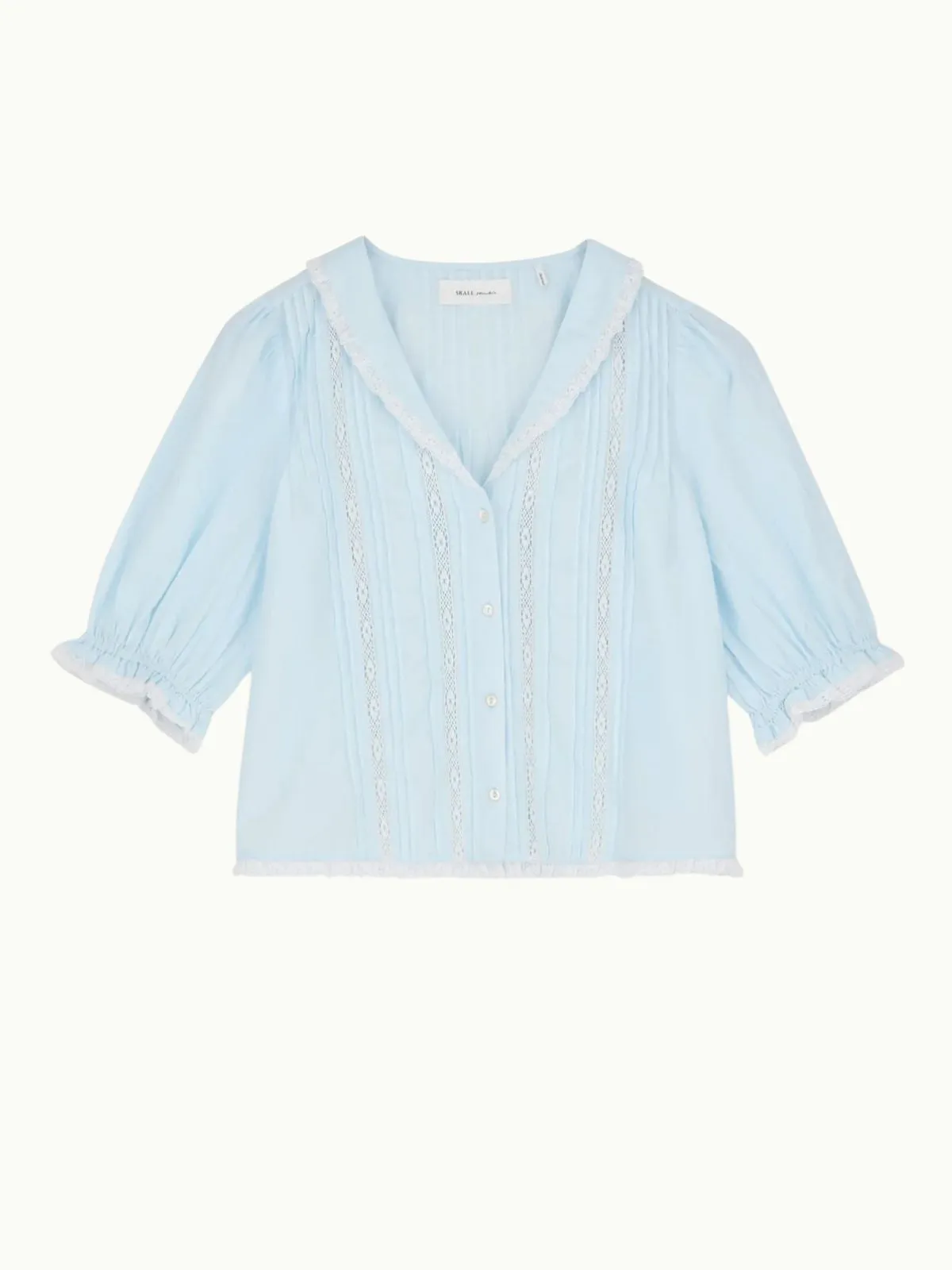 Magnolia Lace Insert Blouse - Light Blue sold by iris product image thumbnail 2