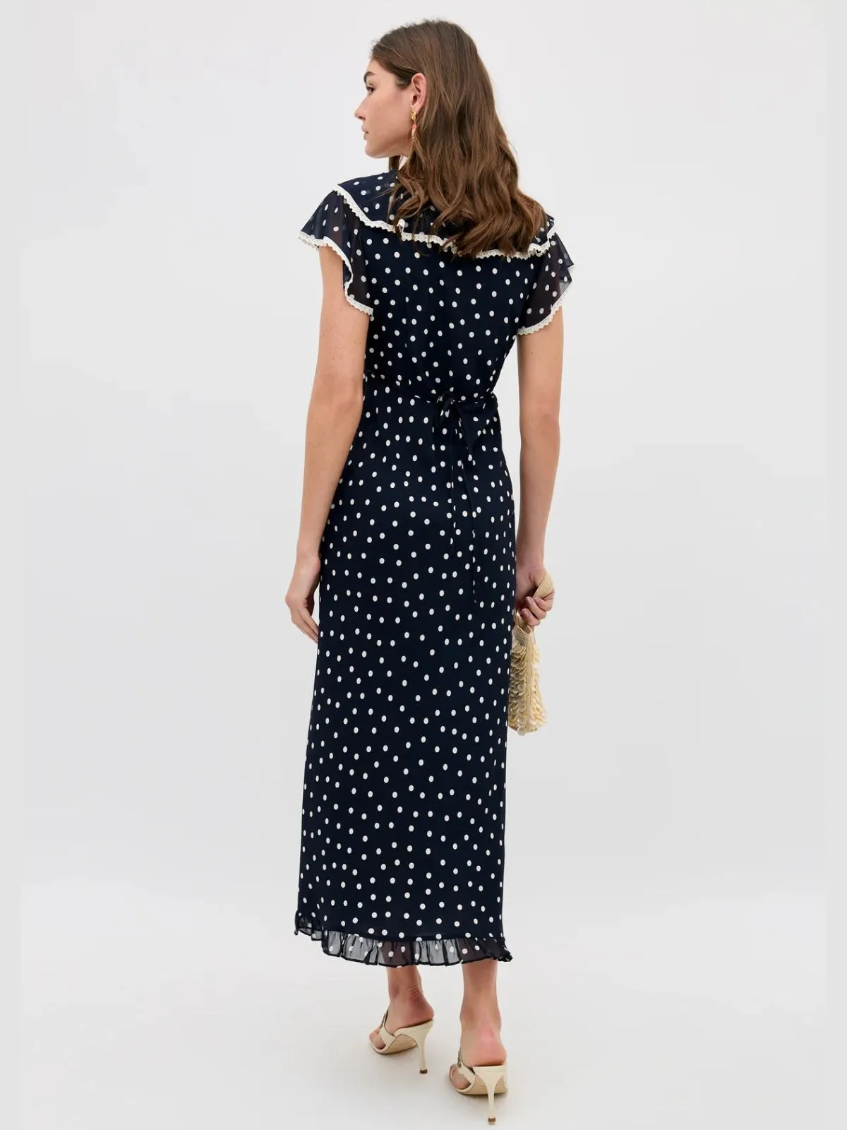 Bethea Layla Dot Midi Dress- Navy sold by iris product image thumbnail 5