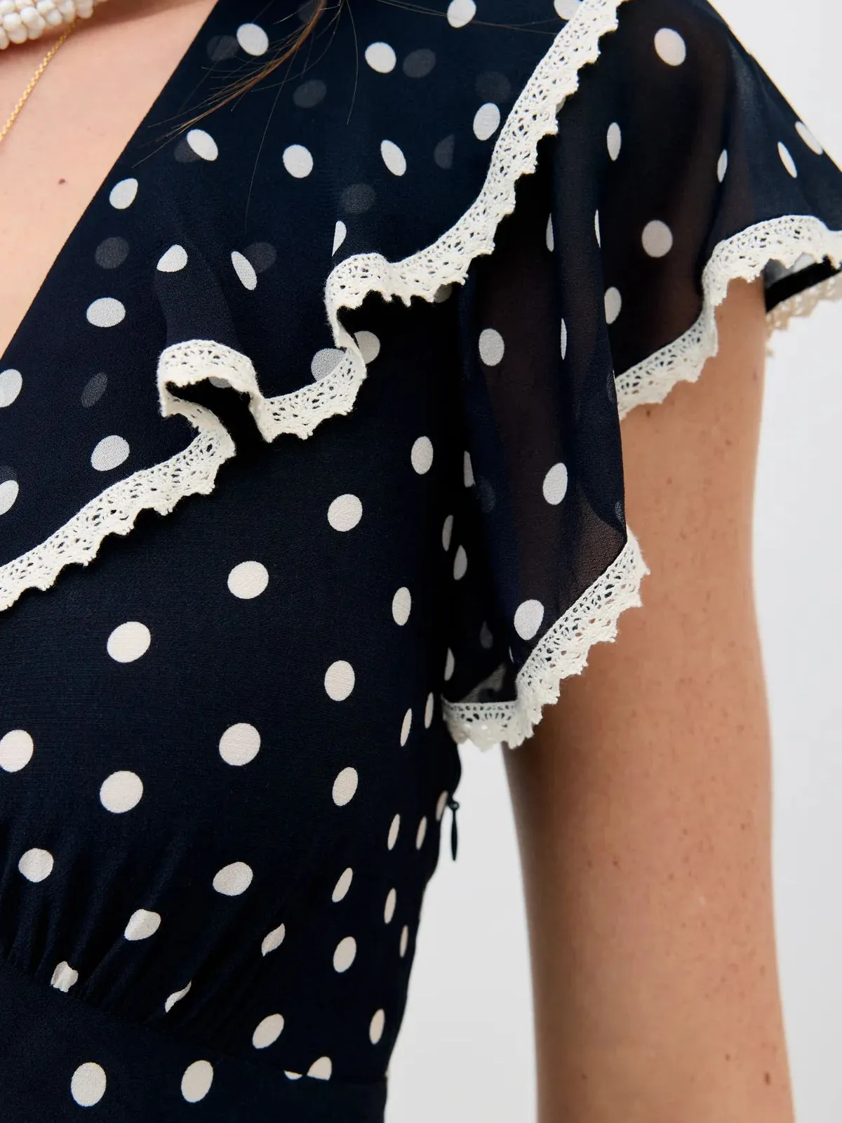 Bethea Layla Dot Midi Dress- Navy sold by iris product image thumbnail 3