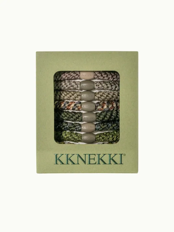 Kknekki Hair Tie Bundle (8 Pack) - Army made by iris