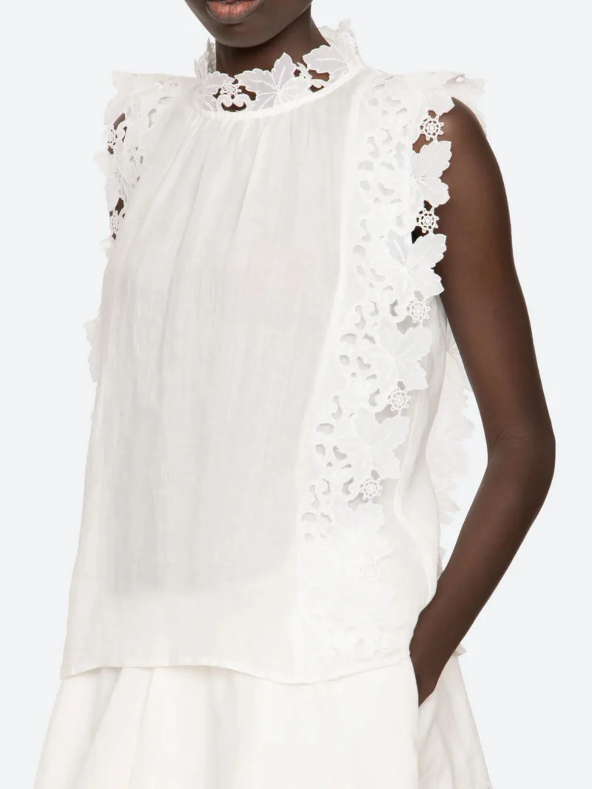 Eleannora Embroidered Top - White sold by iris product image thumbnail 2