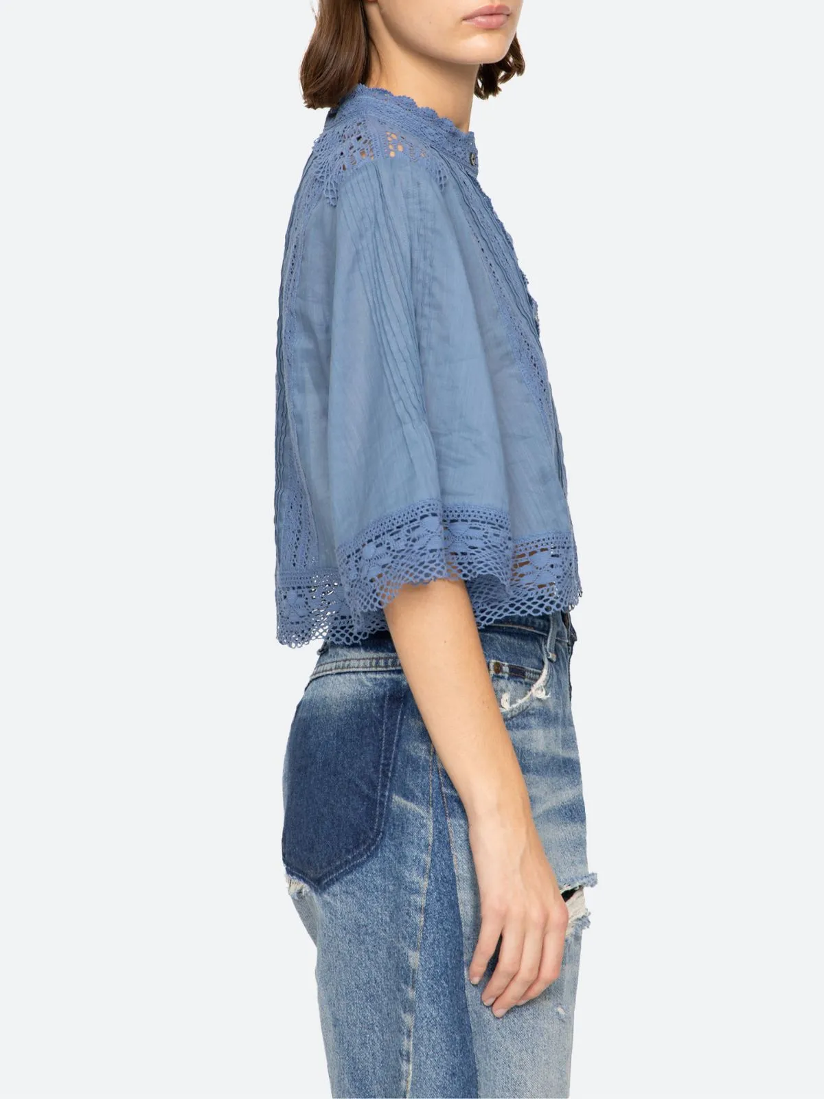 Pippa Embroidered Top - Blue sold by iris product image thumbnail 5