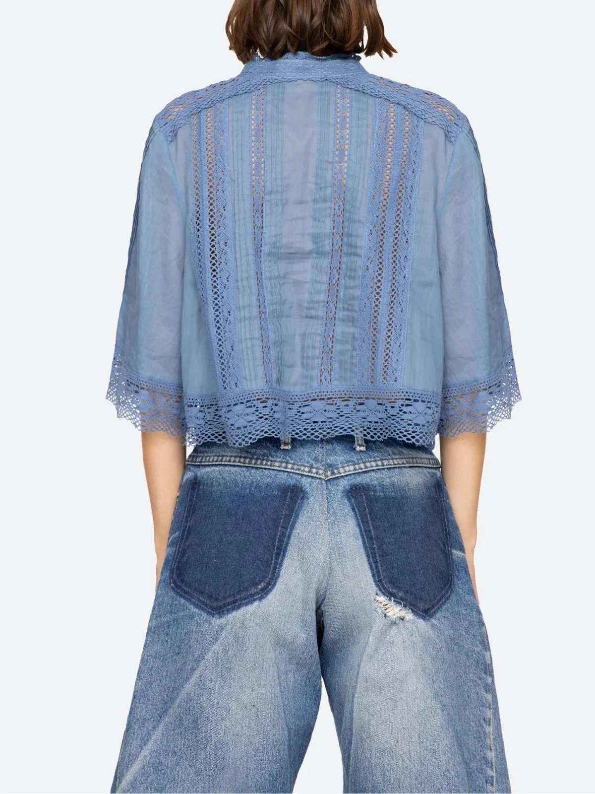 Pippa Embroidered Top - Blue sold by iris product image thumbnail 4