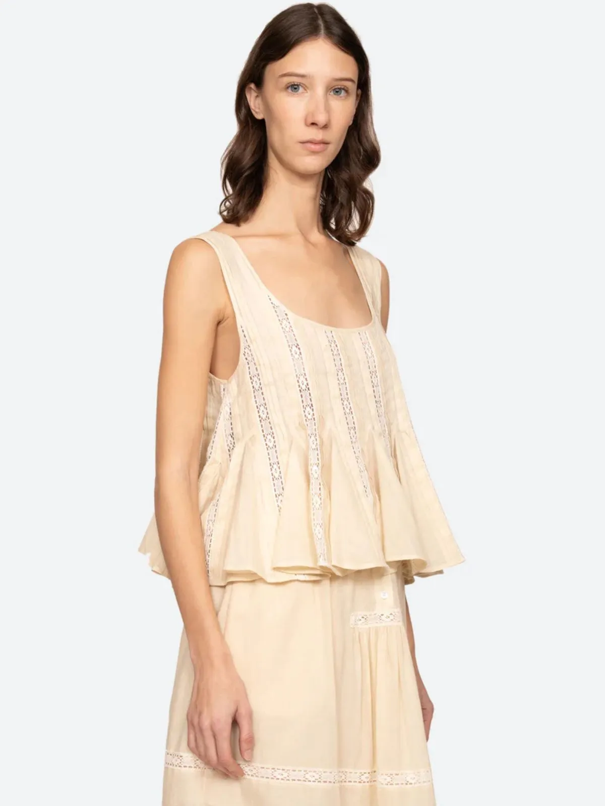 Pippa Embroidered Vest Top - Butter sold by iris product image thumbnail 4
