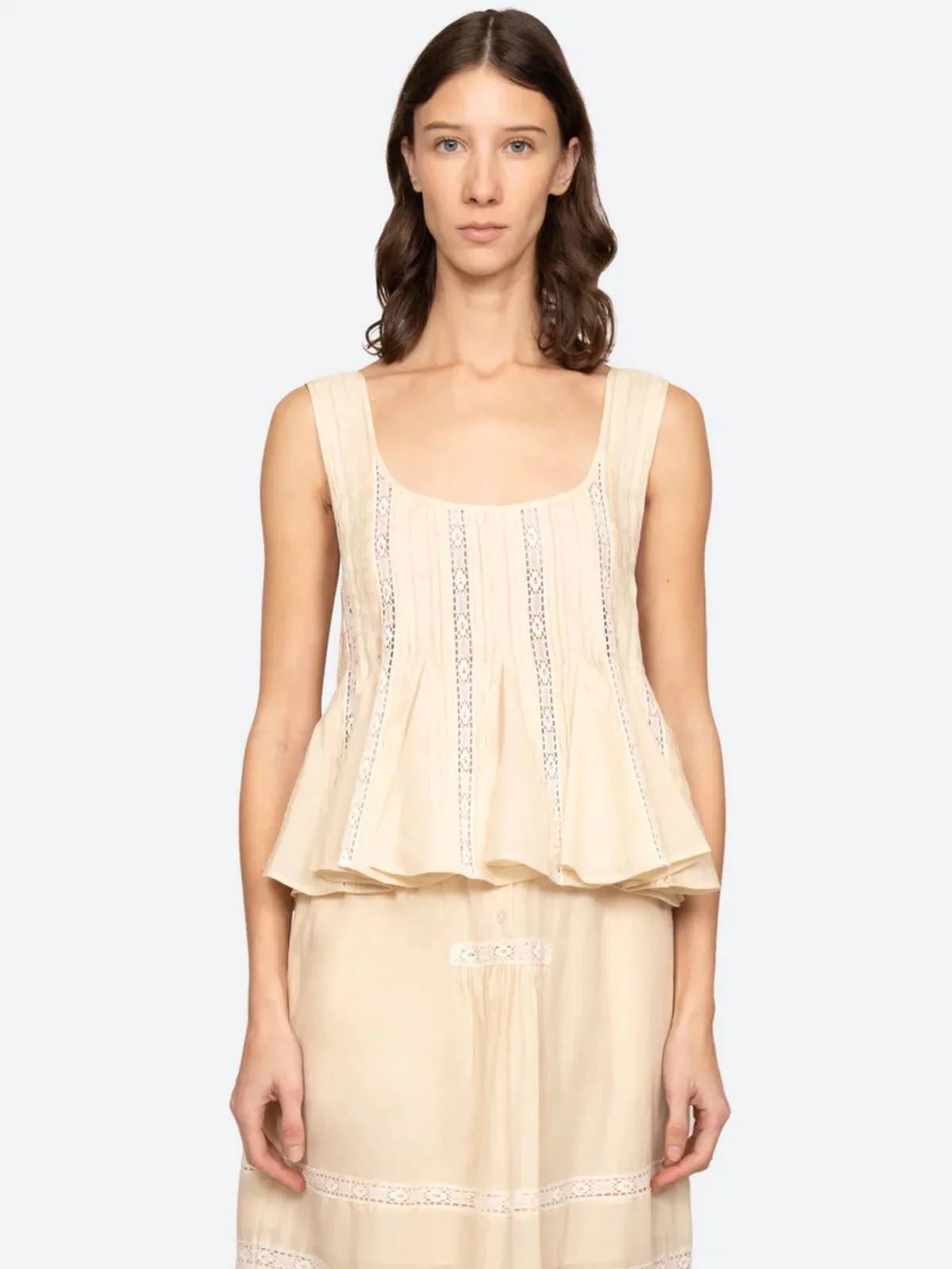 Pippa Embroidered Vest Top - Butter sold by iris product image thumbnail 2