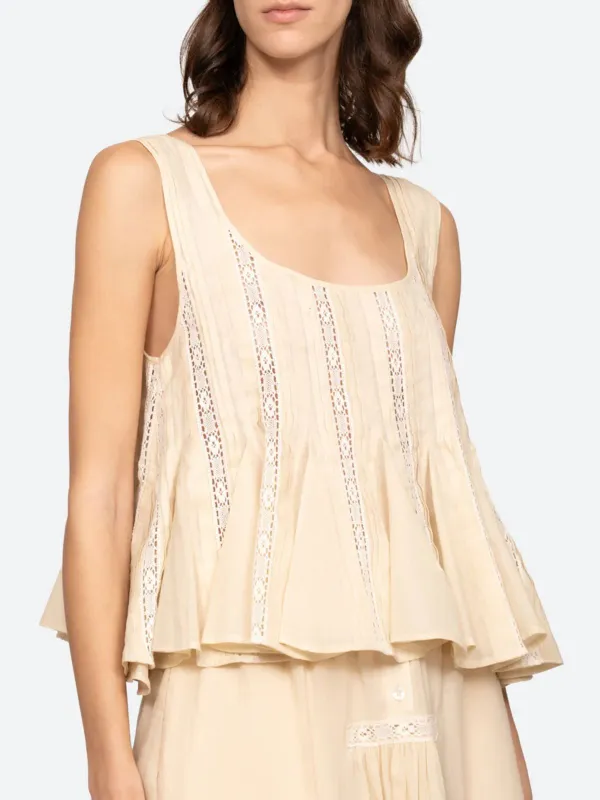 Pippa Embroidered Vest Top - Butter made by Sea New York
