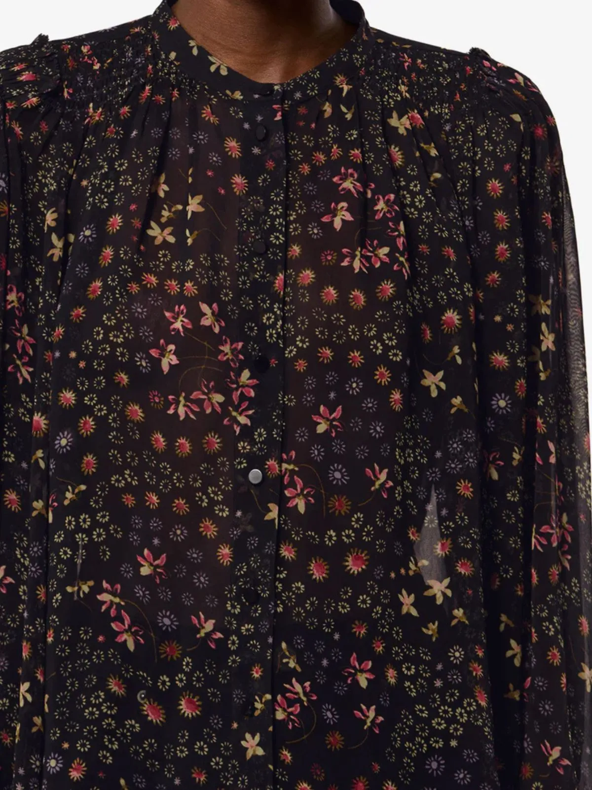 Florine Print Blouse - Black & Ecru sold by iris product image thumbnail 3