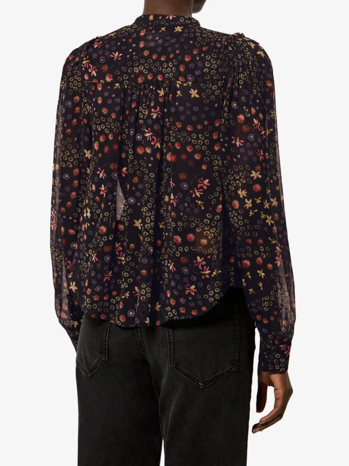 Florine Print Blouse - Black & Ecru sold by iris product image thumbnail 4
