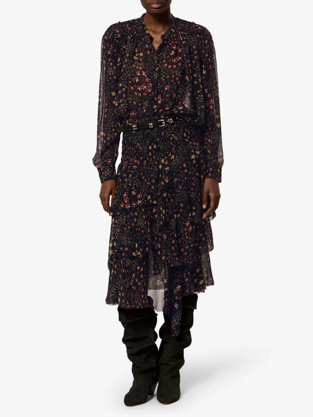 Florine Print Blouse - Black & Ecru sold by iris product image thumbnail 5