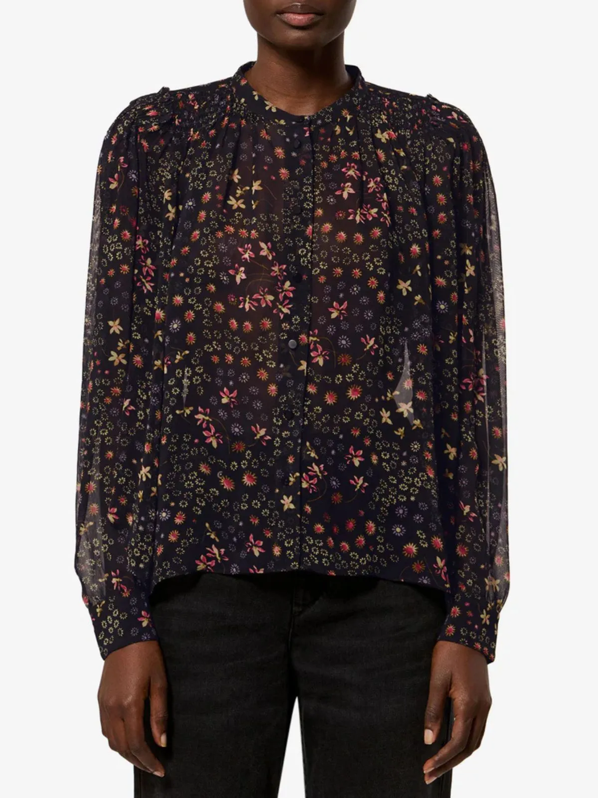 Florine Print Blouse - Black & Ecru sold by iris