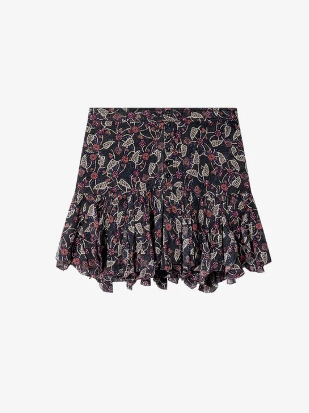 Daneen Print Mini Skirt - Black sold by iris