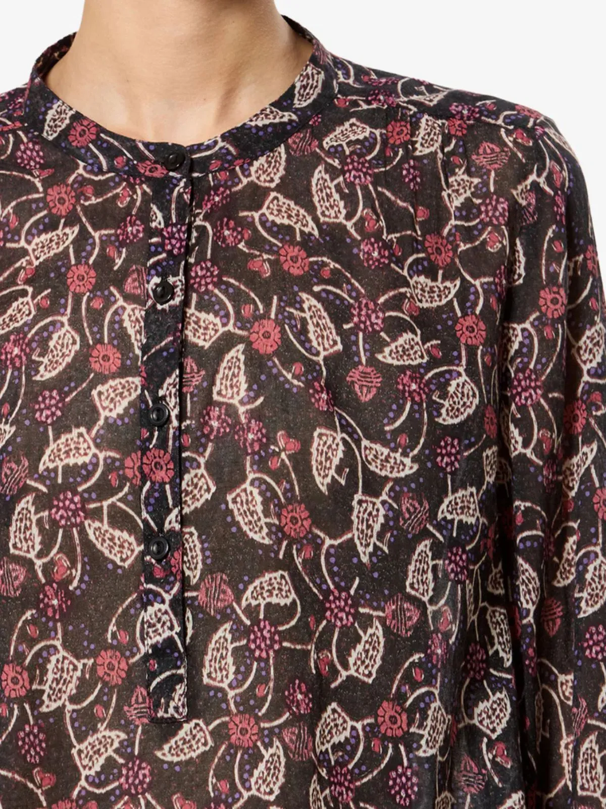 Maria Print Voile Blouse - Black sold by iris product image thumbnail 3