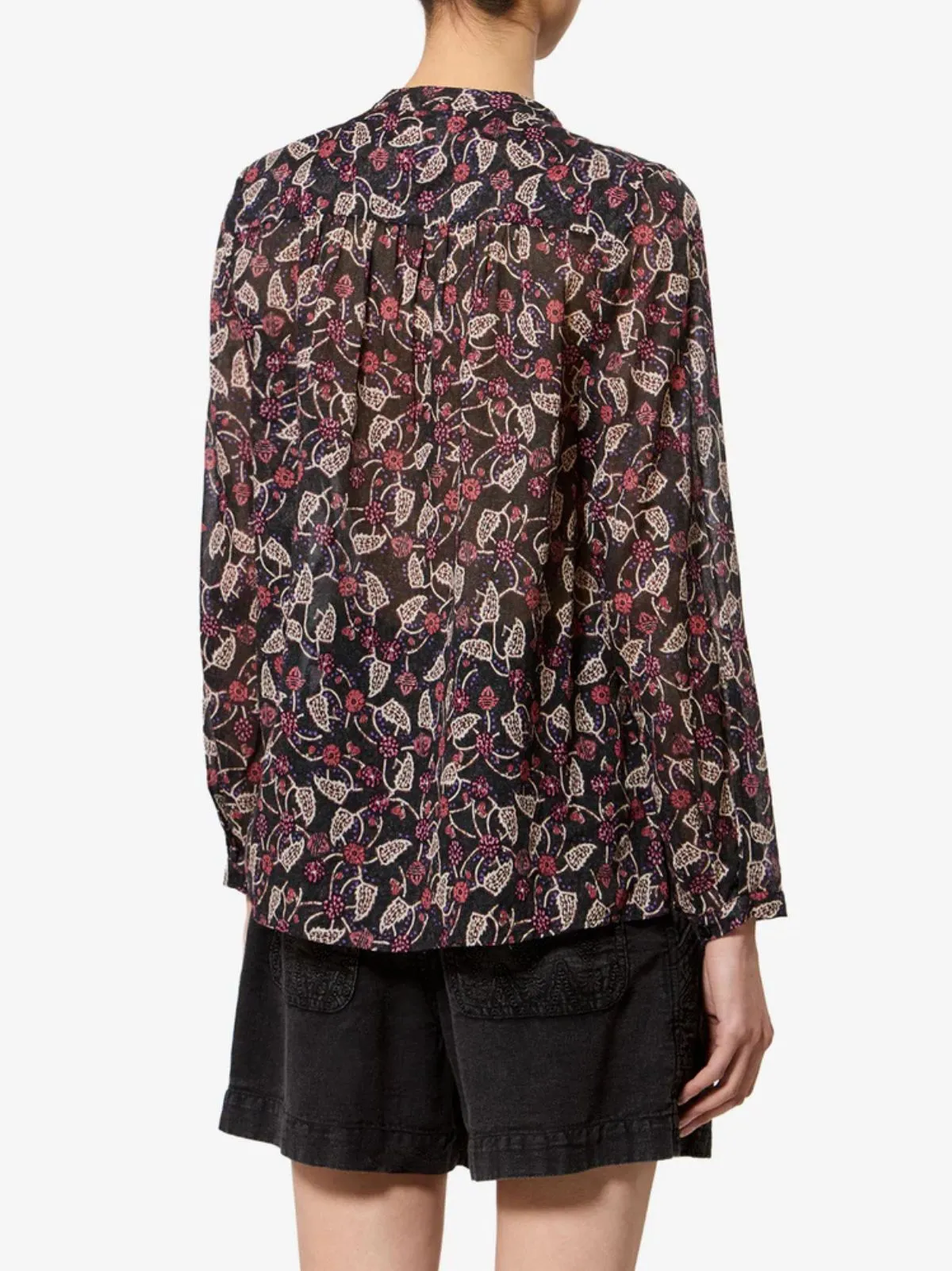 Maria Print Voile Blouse - Black sold by iris product image thumbnail 4