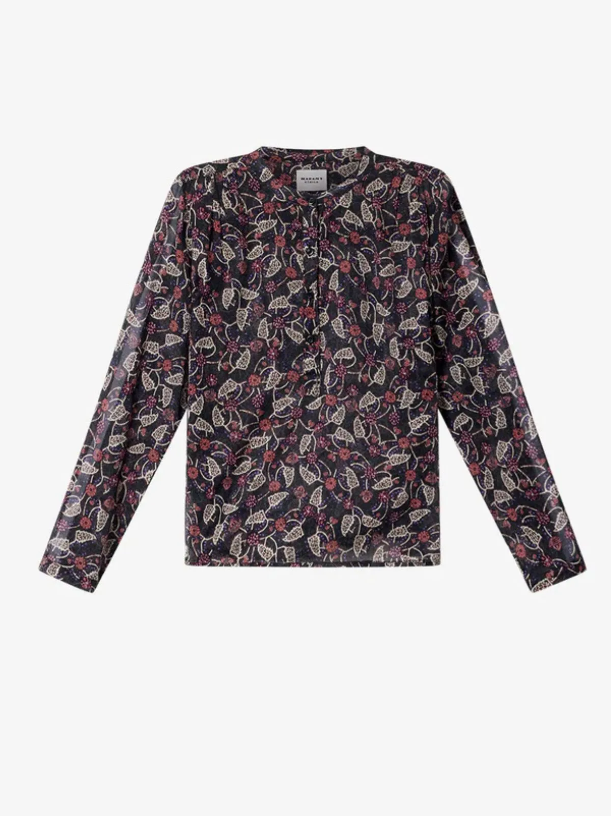Maria Print Voile Blouse - Black sold by iris