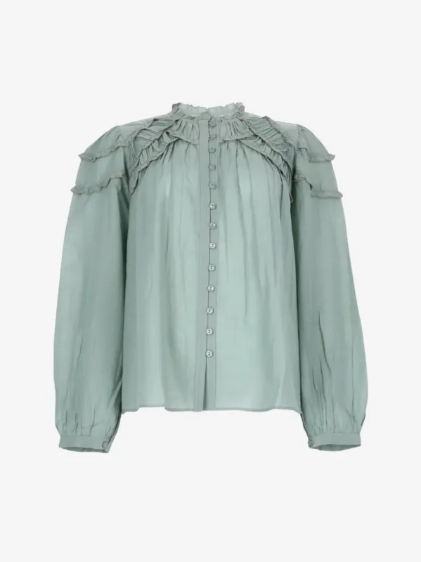 Christa Gathered Blouse - Sage made by Isabel Marant