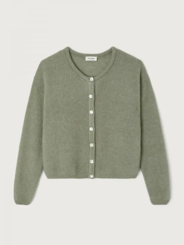 Vitow Alpaca Cardigan - Khaki made by American Vintage
