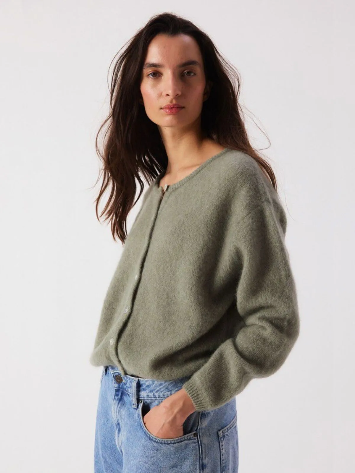 Vitow Alpaca Cardigan - Khaki sold by iris product image thumbnail 2