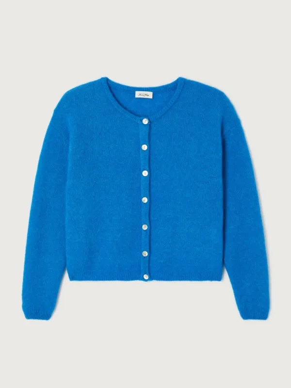 Vitow Alpaca Cardigan - Blue made by American Vintage