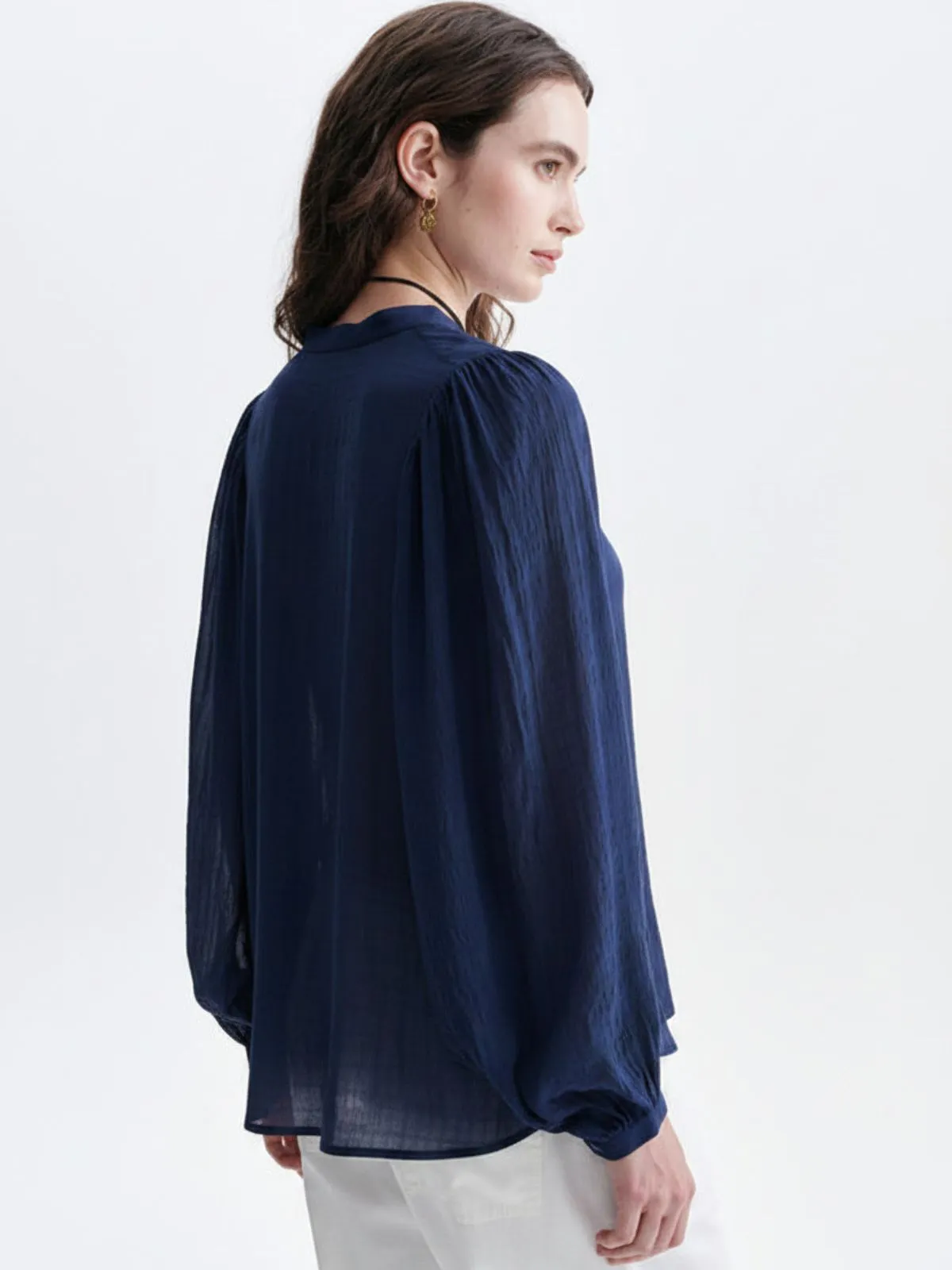 Haldo Embroidered Blouse - Navy sold by iris product image thumbnail 2