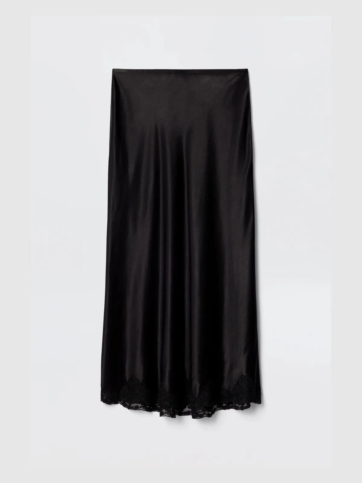 Crystal Satin Midi Skirt - Black sold by iris product image thumbnail 5