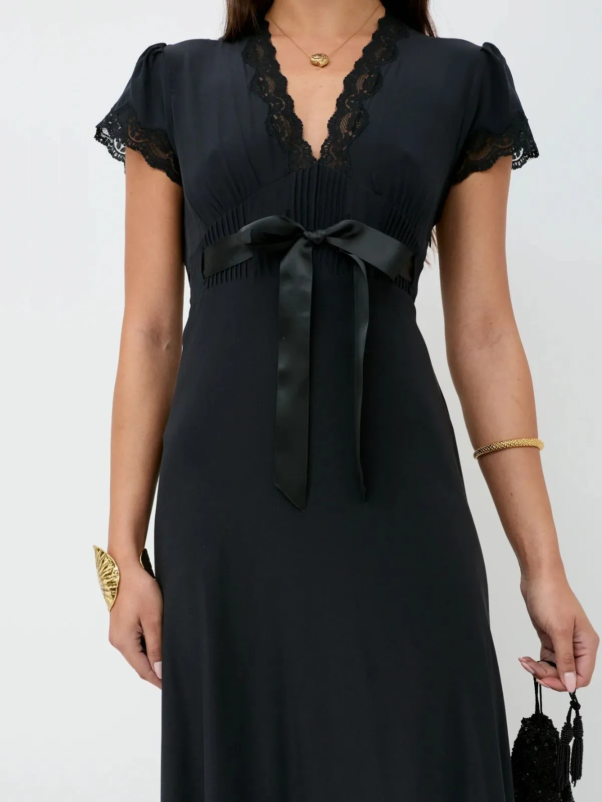 Marlice Silk Lace Dress - Black sold by iris product image thumbnail 3