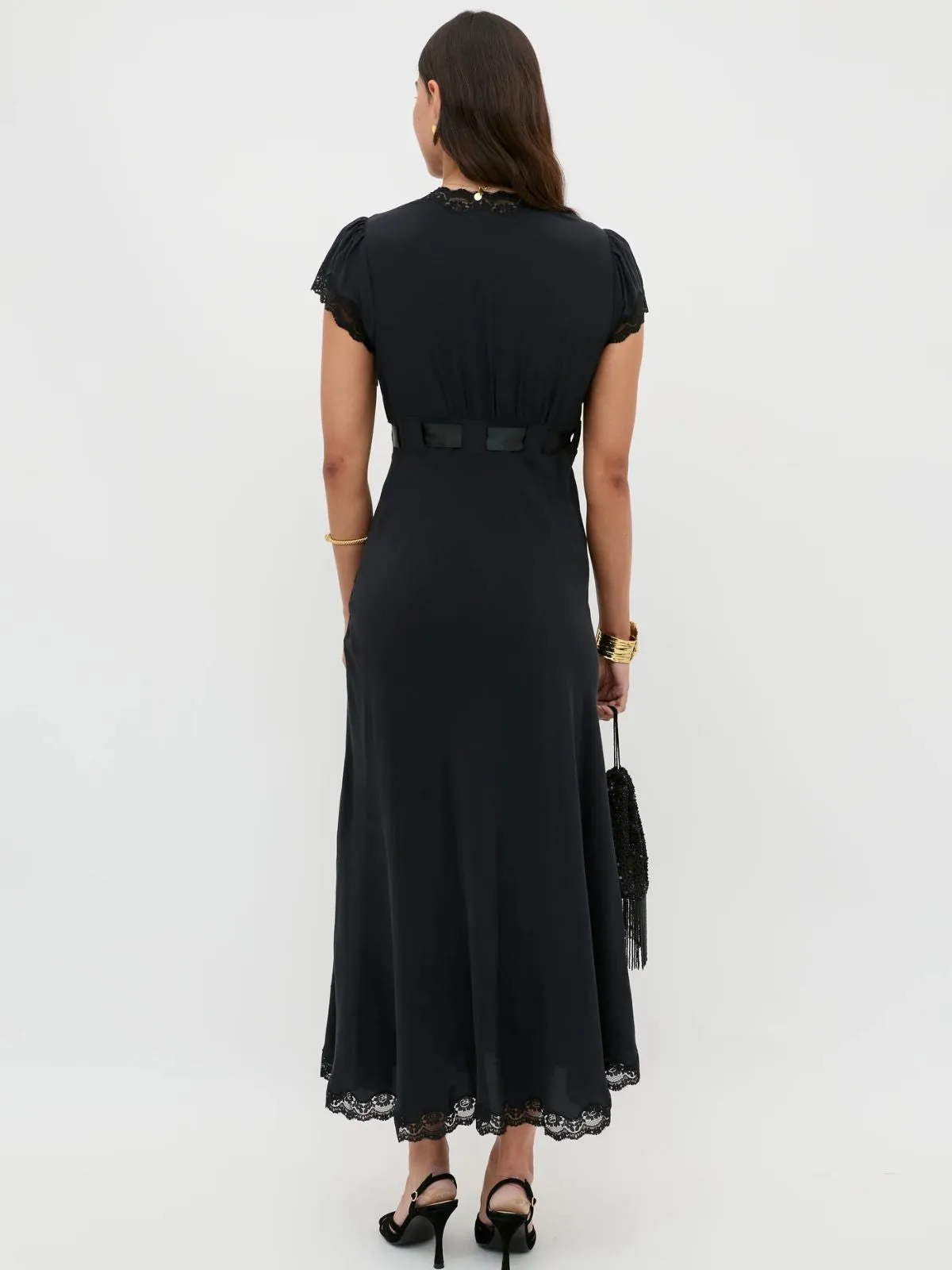 Marlice Silk Lace Dress - Black sold by iris product image thumbnail 4