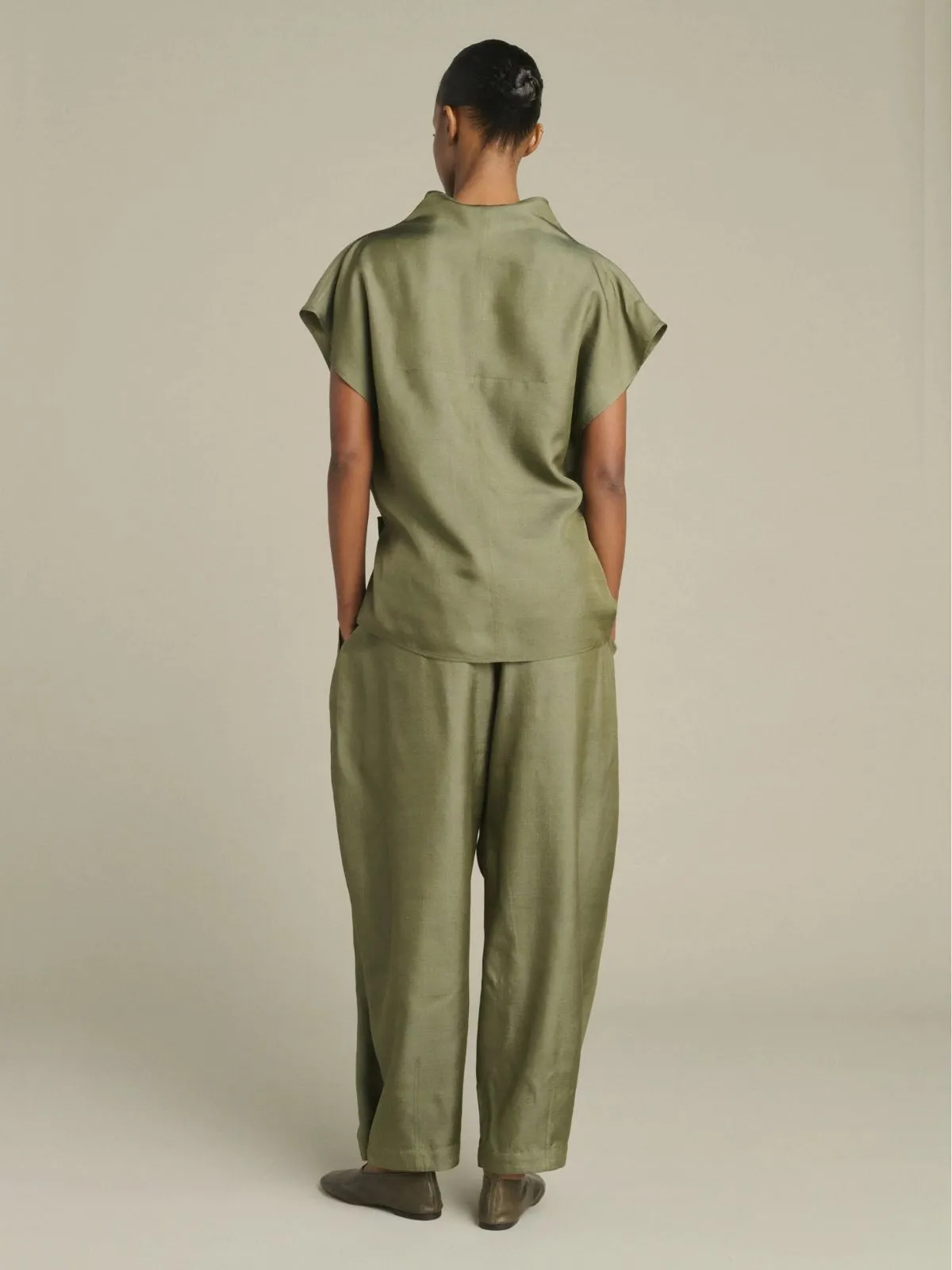 Vernon Tapered Leg Trousers - Olive sold by iris product image thumbnail 4