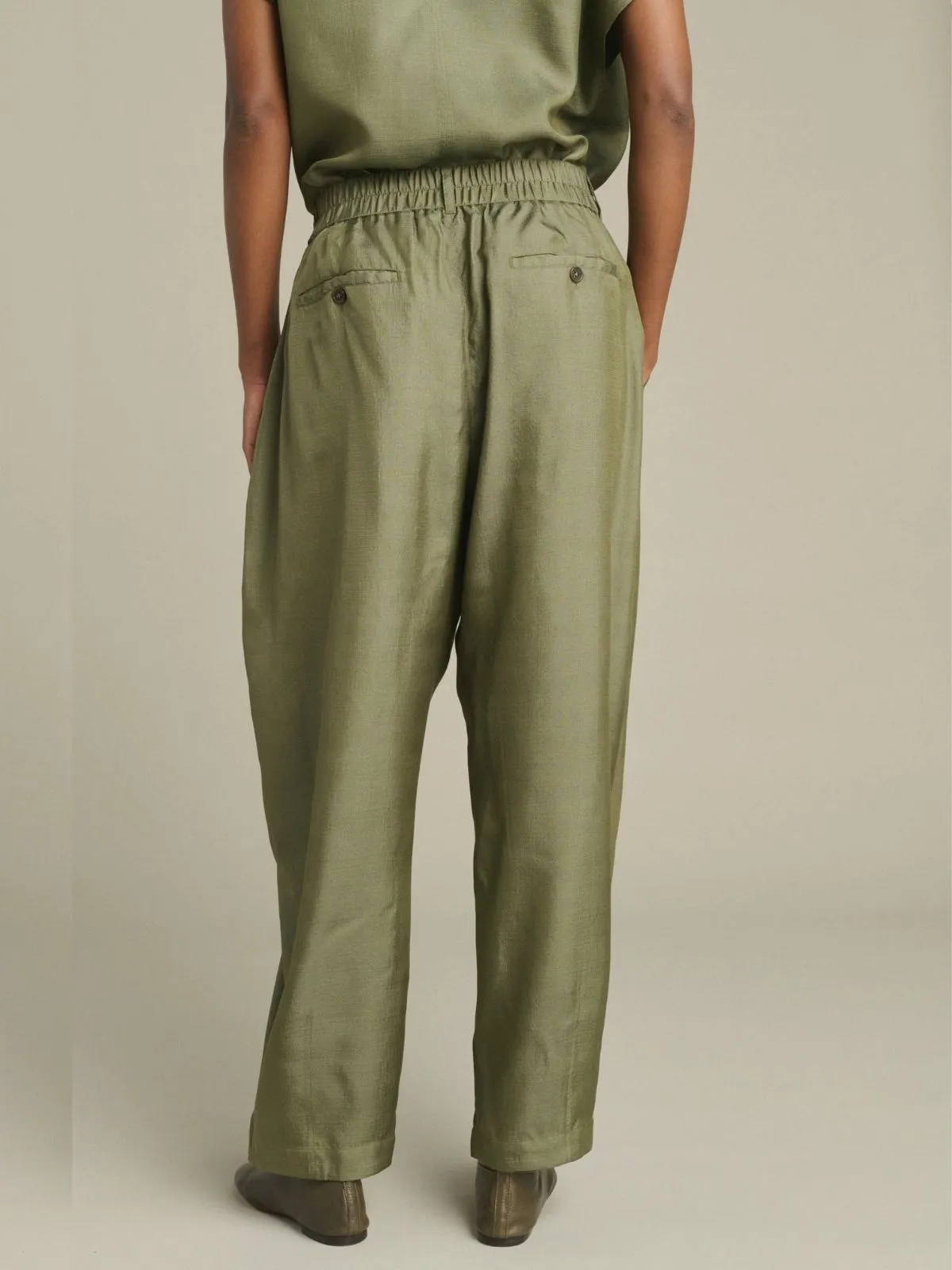 Vernon Tapered Leg Trousers - Olive sold by iris product image thumbnail 3