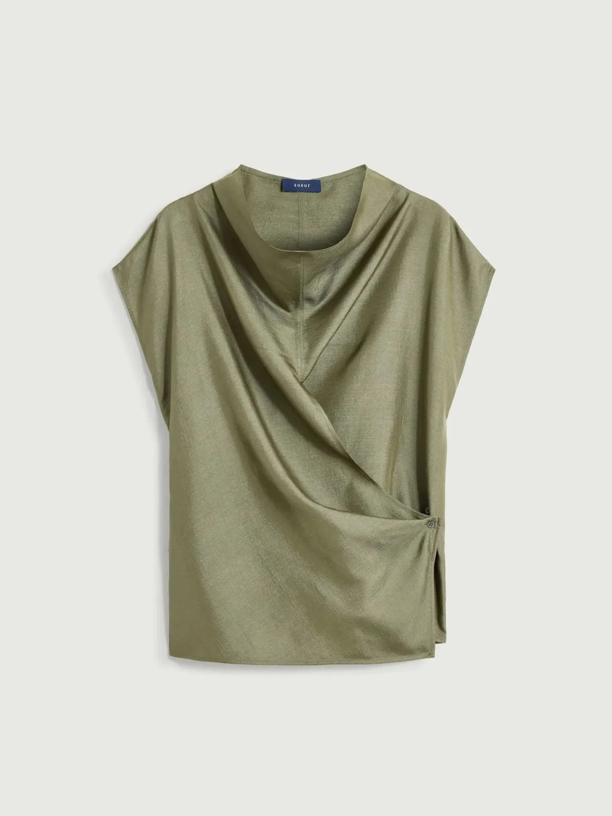 Kora Draped Blouse - Olive sold by iris product image thumbnail 5