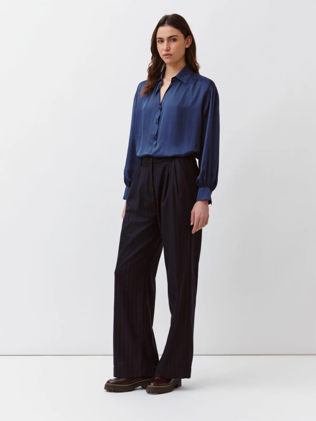 Calbiza Silky Shirt - Blue sold by iris product image thumbnail 4