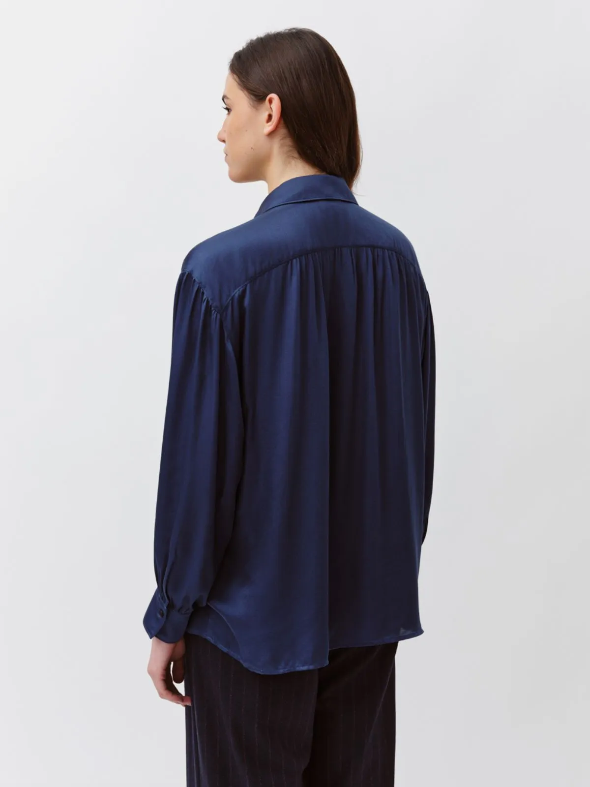 Calbiza Silky Shirt - Blue sold by iris product image thumbnail 3