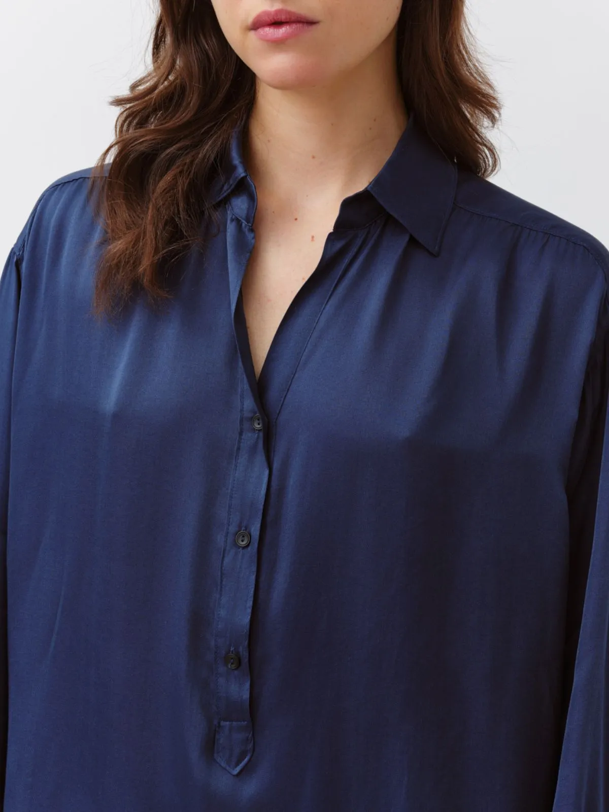 Calbiza Silky Shirt - Blue sold by iris product image thumbnail 2