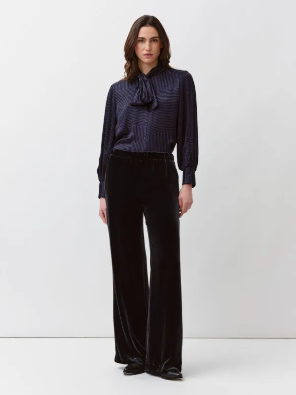 Portorico Velvet Trousers - Navy made by Diega