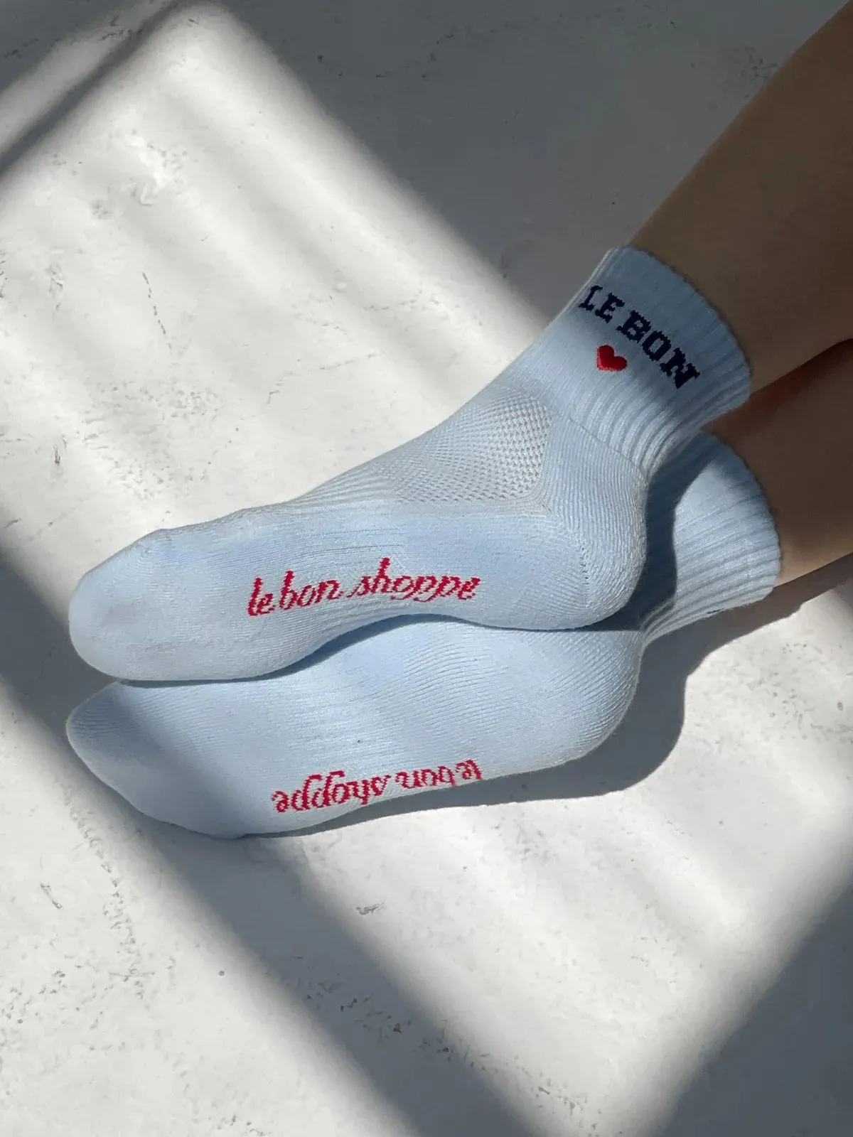 Embroidered Crew Socks - Sky Blue sold by iris product image thumbnail 4