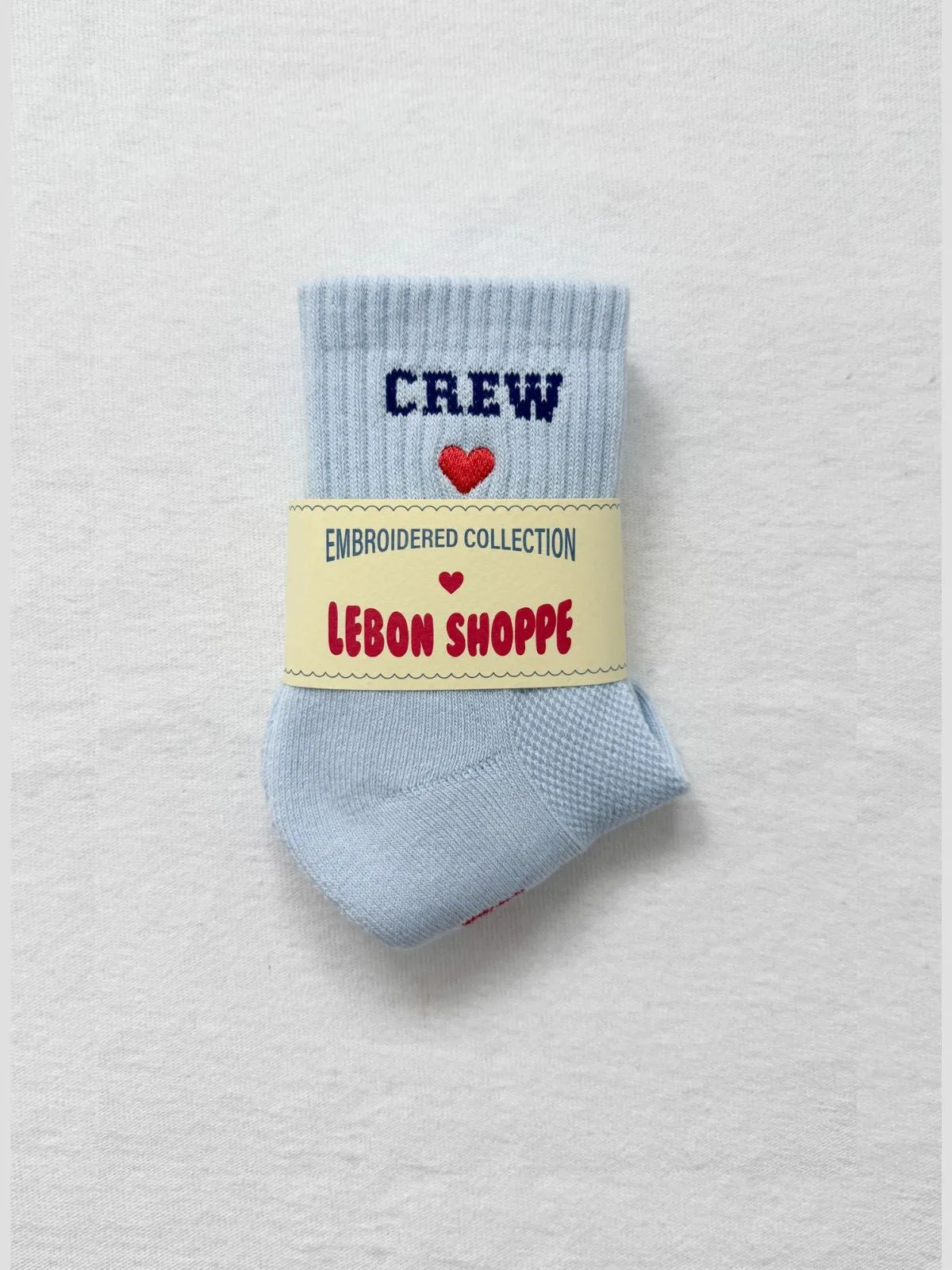 Embroidered Crew Socks - Sky Blue sold by iris product image thumbnail 2