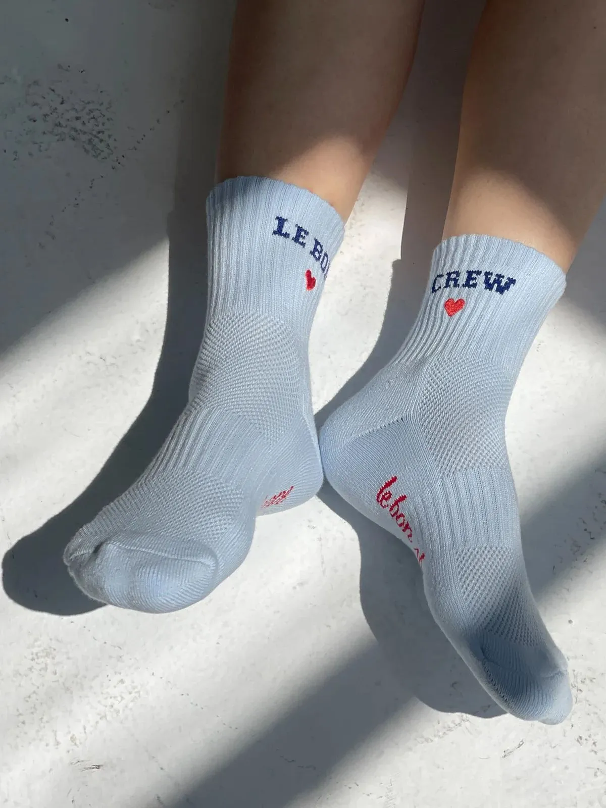Embroidered Crew Socks - Sky Blue sold by iris product image thumbnail 3