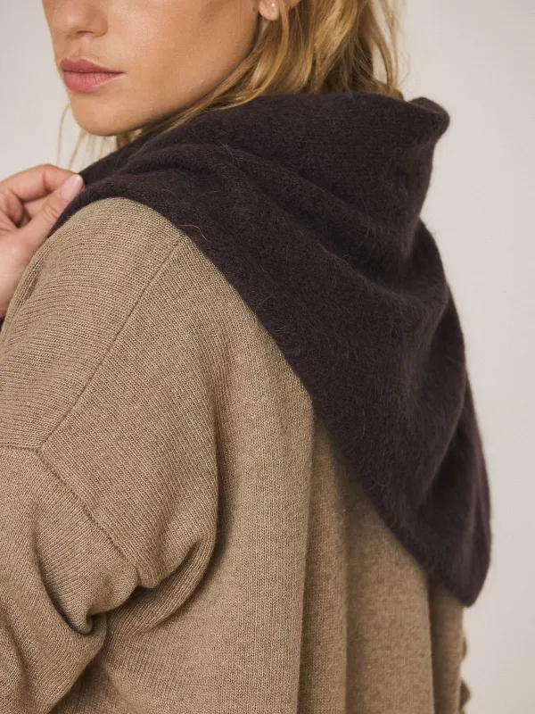 Knitted Shawl - Chocolate made by Indi & Cold