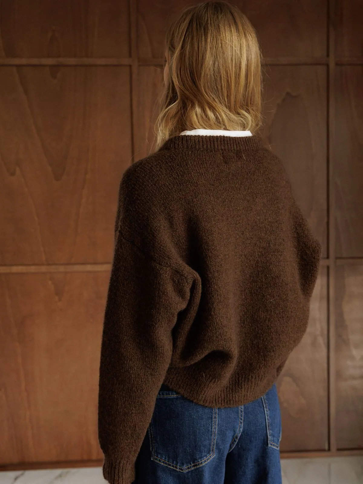 Zip Cardigan - Chocolate sold by iris product image thumbnail 3