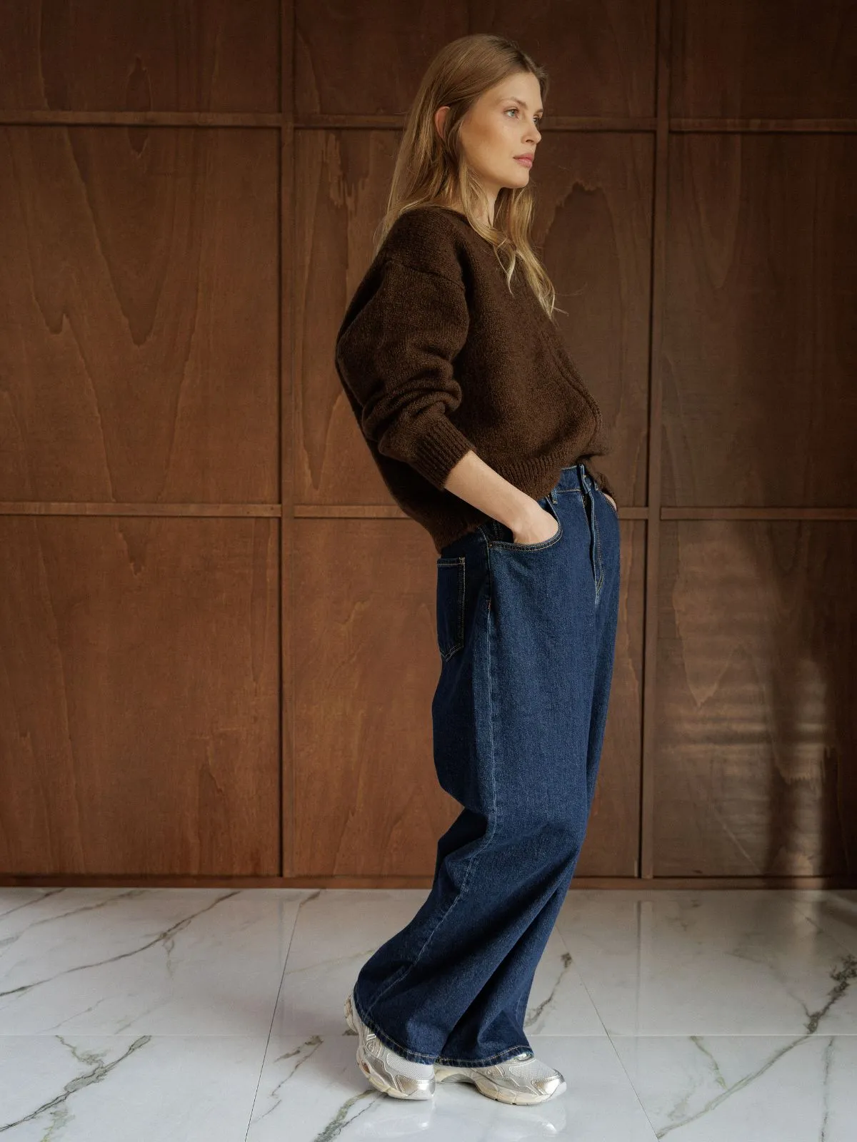 Zip Cardigan - Chocolate sold by iris product image thumbnail 4